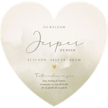  Minimalistisch geboortekaartje jongen groene waterverf Achterkant