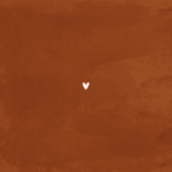 Minimalistisch geboortekaartje roestbruin waterverf Achterkant