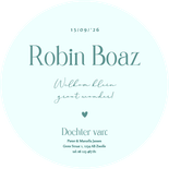 Modern rond geboortekaartje palmbomen groen Achterkant