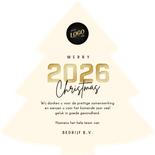 Moderne kerstboom kaart zakelijk 2026 futuristisch Achterkant