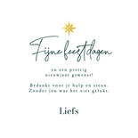  Moderne kerstkaart kerstbal bijzonder verf groen goud Achterkant