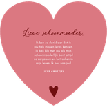 Moederdagkaart hart roze hartjes liefste schoonmoeder Achterkant