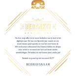 Nieuwjaar bedankkaartje medewerkers - goud waard Achterkant