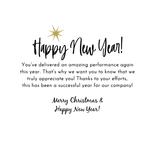 Nieuwjaarskaart hartvorm vuurwerk goud warm wishes 2026 Achterkant