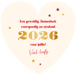 Nieuwjaarskaart rood hart nieuwjaarswensen Achterkant