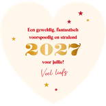 Nieuwjaarskaart rood hart nieuwjaarswensen Achterkant