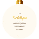 Originele kerstbal kerstkaart met foto Achterkant