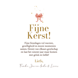 Originele kerstkaart collage kerstboom kleurrijke strikjes Achterkant