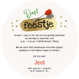 Ronde dart kaart kinderfeestje foto confetti Achterkant