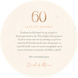 Ronde jubileum uitnodiging 60 jaar met bloemen Achterkant