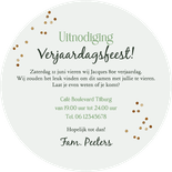 Ronde kaart uitnodiging verjaardag feest 80 jaar foto goud Achterkant