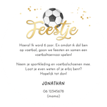 Ronde kaart voetbal kinderfeestje uitnodiging toernooi foto Achterkant