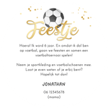 Ronde kaart voetbal kinderfeestje uitnodiging toernooi foto Achterkant