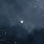 Stijlvol geboortekaartje blauw waterverf zilver spettertjes Achterkant