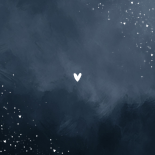 Stijlvol geboortekaartje blauw waterverf zilver spettertjes Achterkant