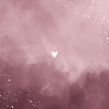 Stijlvol vierkant geboortekaartje paars waterverf goud  Achterkant