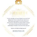 Stijlvolle bedankt kerstkaart in kerstbalvorm Achterkant