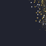 Stijlvolle jubileumkaart goudfolie champagne confetti hart Achterkant