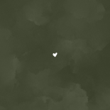 Stoer waterverf geboortekaartje met goud in donkergroen Achterkant