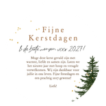 Trendy kerstkaart boho watercolor foto sterren goud Achterkant