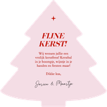 Trendy roze gestreepte kerstkaart ho ho ho Achterkant