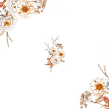 Trouwkaart botanische rozen in herfstkleuren Achterkant