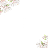 Trouwkaart magnoliatakken met goudfolie Achterkant