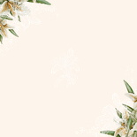 Trouwkaart witte lelie met goudfolie Achterkant