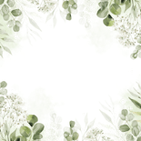 Uitnodiging 50 jaar met waterverf en botanische takjes Achterkant