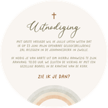 Uitnodiging cirkelvorm regenboog christelijk belijdenis Achterkant