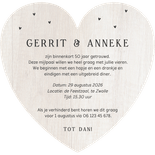 Uitnodiging hartvorm 50 jaar getrouwd fotocollage hout Achterkant