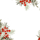 Uitnodiging kerstborrel watercolor kersttakken Achterkant