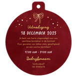 Uitnodiging kerstdiner zakelijk doodle goud stijlvol Achterkant