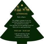 Uitnodiging kerstfeest zakelijk kerstboom lampjes feestje Achterkant
