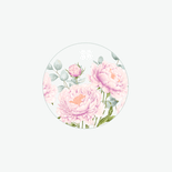 Uitnodiging roze pioenrozen met eucalyptus Achterkant