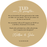 Uitnodiging tijd om te feesten klok stijlvol cirkelvorm Achterkant
