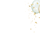 Uitnodigingskaart verjaardag getal ballonnen goud confetti Achterkant