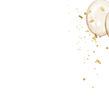 Uitnodigingskaart verjaardag vrouw ballonnen goud confetti Achterkant