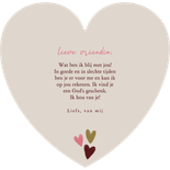 Valentijnskaart hartvorm hartjes vriendin bijbeltekst Achterkant