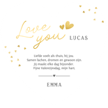 Valentijnskaart met eigen foto uitgesneden in hart vorm Achterkant