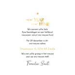 Verhuiskaart kerstboomvorm wit new year new home  Achterkant