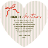 Zakelijk kerstkaart hartvorm internationaal bedankt strik Achterkant