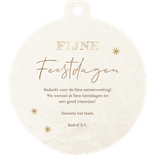 Zakelijke kerstbal kerstkaart 2026 met wereldkaart Achterkant