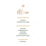 Zakelijke kerstdiner menukaart met bestek kerstboom Achterkant