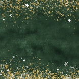 Zakelijke kerstkaart 2026 goud spetters sterren groen Achterkant