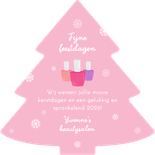 Zakelijke kerstkaart beauty kerstboom nagellak fotocollage Achterkant