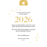 Zakelijke kerstkaart bedankt gouden glitter hart kerstbal Achterkant