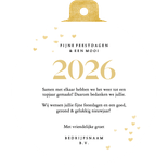 Zakelijke kerstkaart bedankt gouden glitter hart kerstbal Achterkant