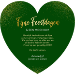 Zakelijke kerstkaart hart met jaartal kerstballen stippen Achterkant