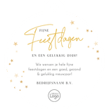 Zakelijke kerstkaart in kerstbal vorm met eigen foto Achterkant